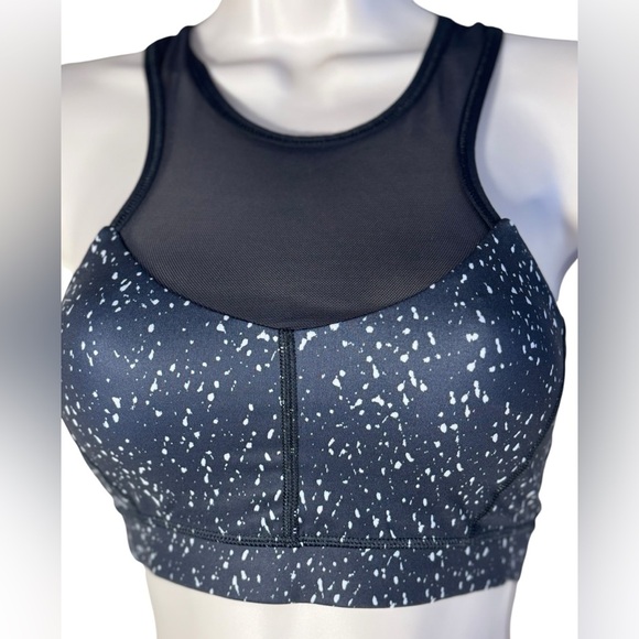 LULULEMON High Neck Mesh Bra SIZE 2 Black white EEUC RACERBACK MESH - Picture 5 of 14